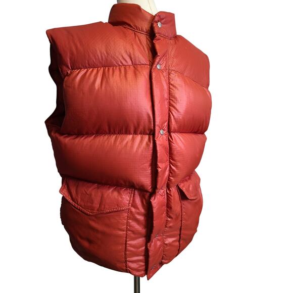 Vintage 80s Alpine Designs Down Filled Orange Puffer Skiing Hiking Vest - Picture 1 of 10